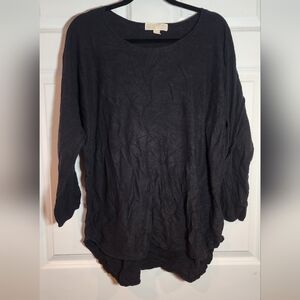 Michael Kors Black Long Sleeve Sweater Top 2X Minor Wash Wear